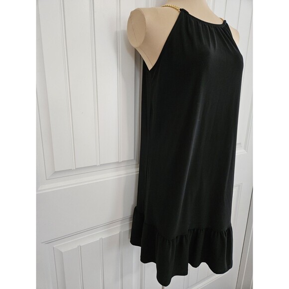 Nicole Miller Black Dress Gold Chain Straps A Line Size S Nwt - Picture 4 of 10